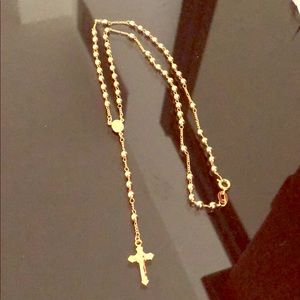 Gold plated rosary necklace